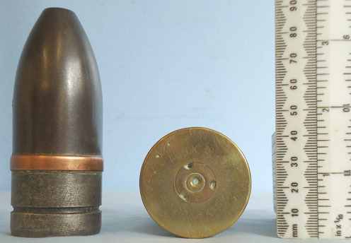 DEACTIVATED INERT. German Naval 1898 Dated 37mm (37 x 94R) Pom Pom Base Fused HE DEACTIVATED INERT. German Naval 1898 Dated 37mm (37 x 94R) Pom Pom Base Fused HE Antique & Militaria