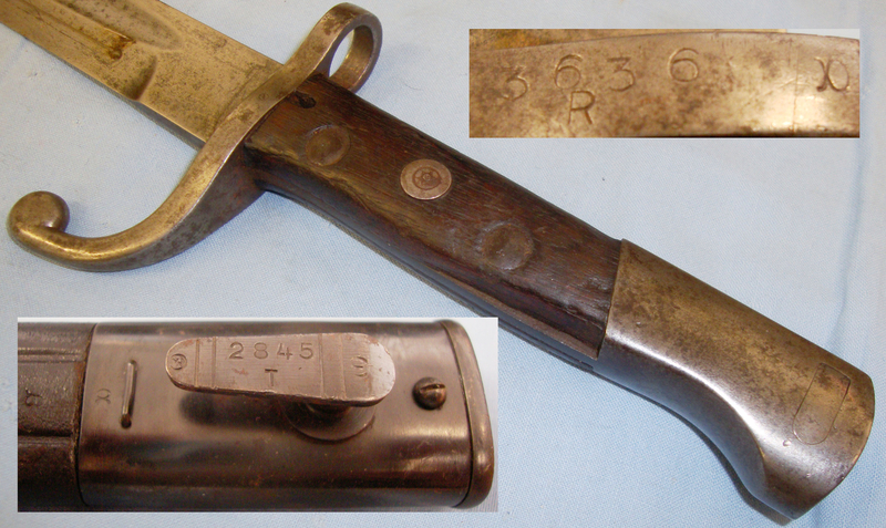 Brazilian 1908/34 Bayonet and Scabbard. BAYO 602. Bayonet