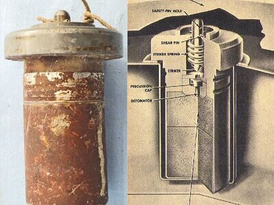 INERT DEACTIVATED. British WW2, 1942 Dated British No 3 Mark 1 Anti Tank Mine Fuze Made by WDC. - O 2212 INERT DEACTIVATED. British WW2, 1942 Dated British No 3 Mark 1 Anti Tank Mine Fuze Made by WDC. - O 2212  Other Ammunition