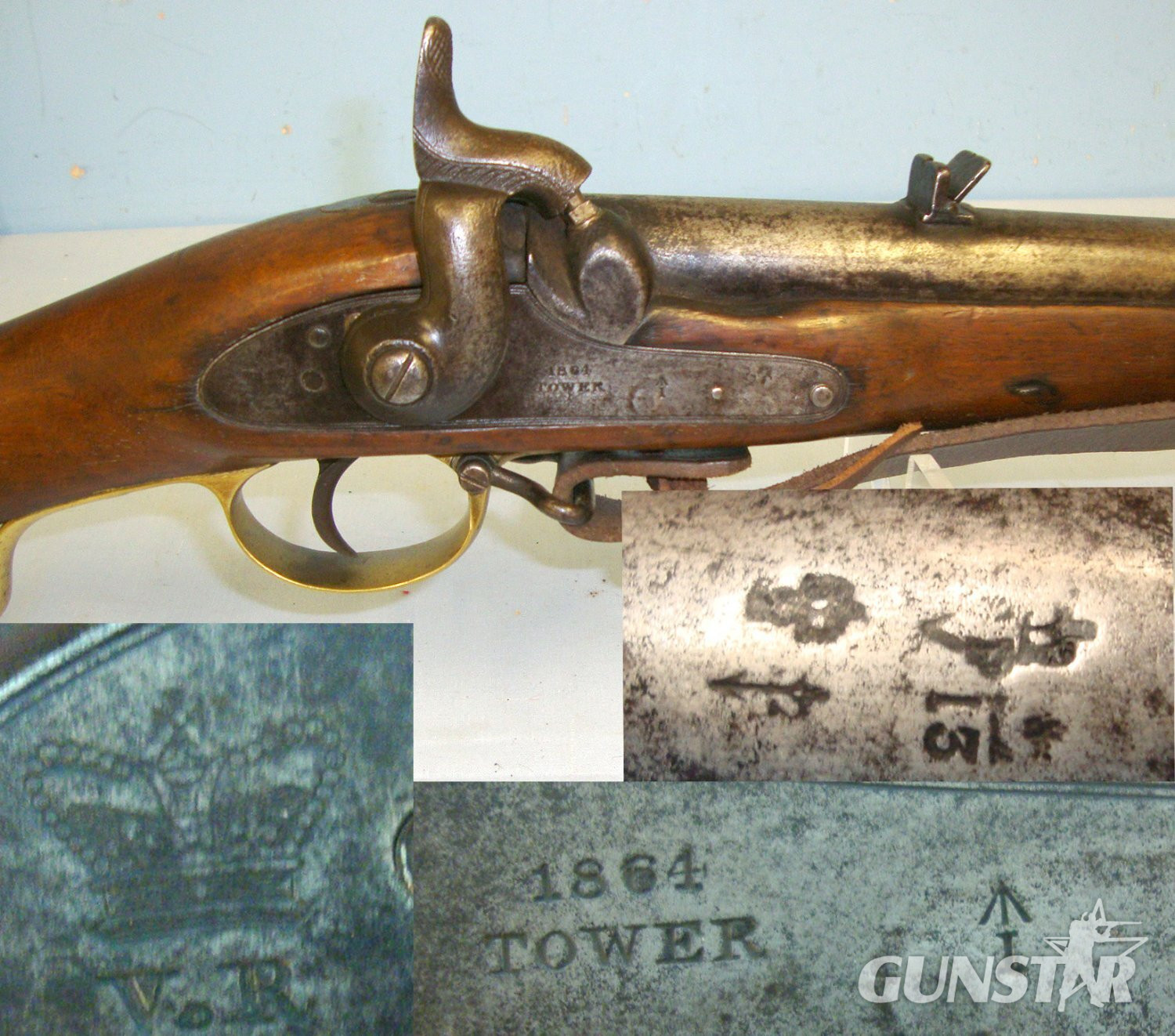 VERY RARE**1864 British Enfield Tower 2nd Model Brunswick .750 Muzzle Loading Percussion Service Rifle With Patchbox & Sling. Sn 19997:9 brunswick Muzzleloader .75 Cal Muzzleloader Rifle