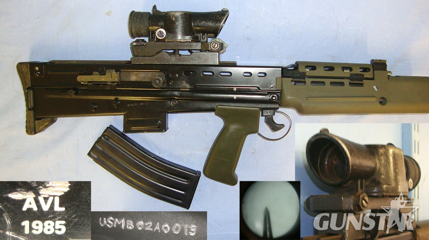 EXTREMELY RARE**BRITISH Army SA80 (Small Arms for the 1980s) 5.56×45mm NATO Calibre Rifle With Susat 4 x Magnification Tritium-Powered Illumination Utilised At Dusk Or Dawn**UK 2002 DEACTIVATION** Sn 23174:24 deactivated SA80 Rifle Semi-Auto None Rifle in 