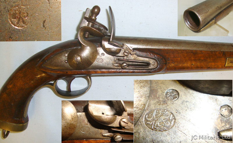 C1820 Liege Belgium Turkish Contract .700 Calibre British Naval Pattern Flintlock Sea Service Pistol With Brass Fitti None Muzzleloader