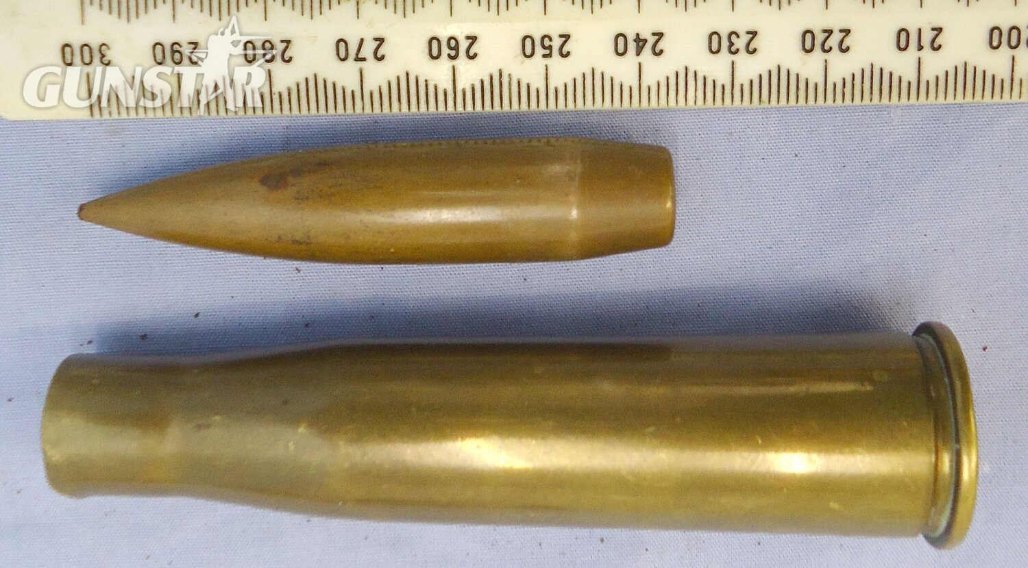  Mauser INERT DEACTIVATED. Scarce WW1, August 1918 Dated, 13mm T–Gewehr Armour Piercing (AP) (13X92SR) Round For The Mauser Tankgewehr M1918, Anti-tank Rifle. - O 2096  Other Ammunition