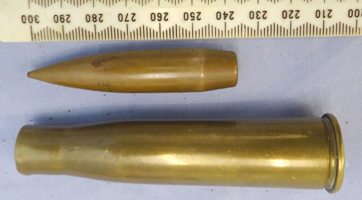  Mauser INERT DEACTIVATED. Scarce WW1, August 1918 Dated, 13mm T–Gewehr Armour Piercing (AP) (13X92SR) Round For The Mauser Tankgewehr M1918, Anti-tank Rifle. - O 2096  Other Ammunition