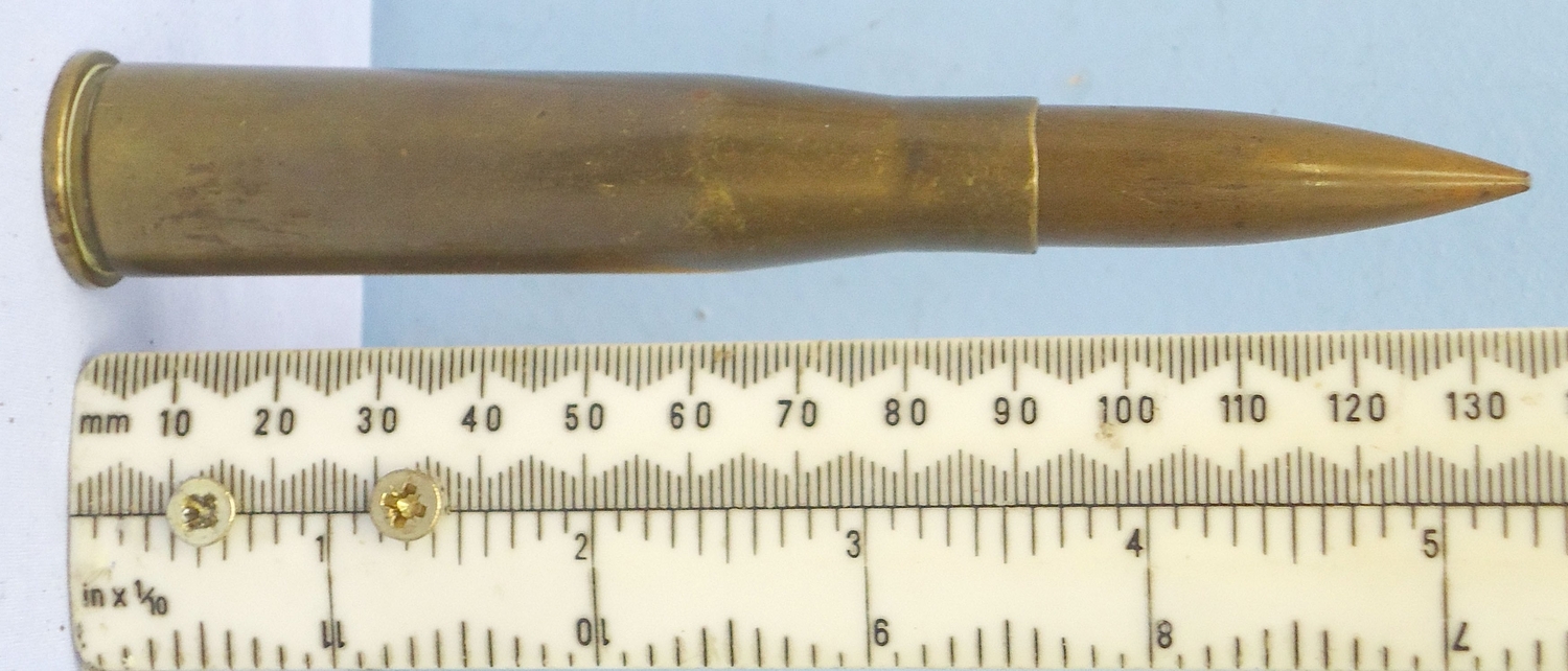 Mauser INERT DEACTIVATED. Scarce WW1, August 1918 Dated, 13mm T–Gewehr Armour Piercing (AP) (13X92SR) Round For The Mauser Tankgewehr M1918, Anti-tank Rifle. - O 2096  Other Ammunition - {CATEGORY} in 