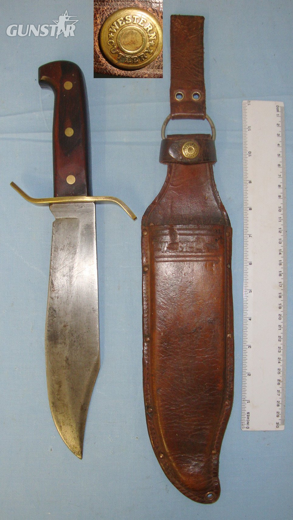 VERY RARE**WW2 Vietnam Era U.S. Special Forces Western Cutlery USA ‘W 49 F’ Combat / Survival Bowie Knife With Correct Rose Wood Grips & Original Western Scabbard. Sn 22246 Knive in 