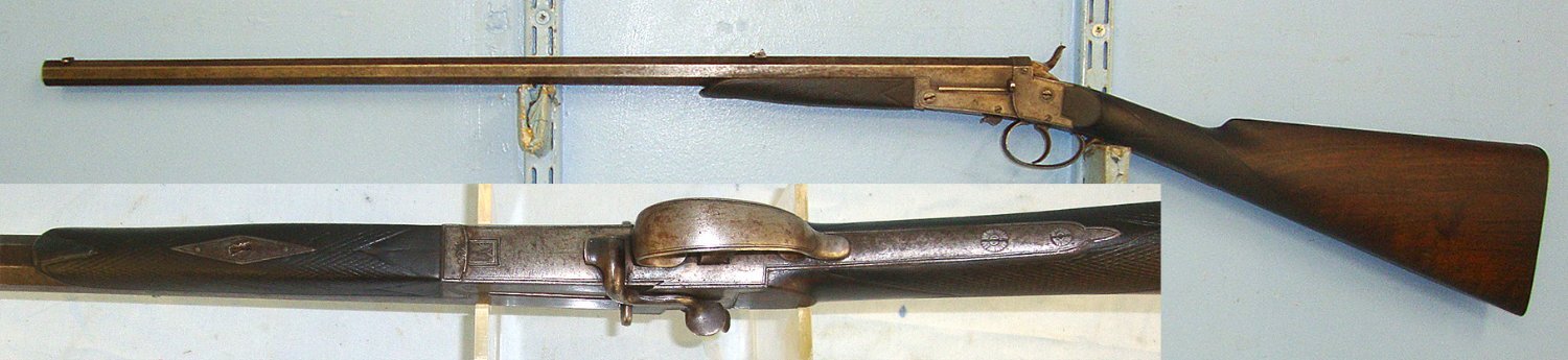  Early 1900’s English Cogswell & Harrison London .300 Obsolete Centre Fire Calibre Breech Loading, Side Lever, Break Action Single Shot Rook / Rabbit Rifle With Octagonal Barrel. Sn 23663  rook rifle Single Shot .300 Rook Rifle