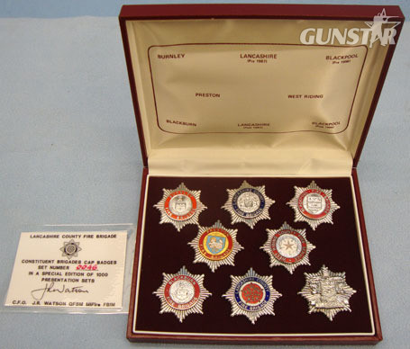 Lancashire County Fire Brigade Presentation Case of Constituent Brigades Cap Bad Limited Edition 46/1000 Lancashire County Fire Brigade Presentation Case of Cons Other Accessory