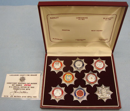 Lancashire County Fire Brigade Presentation Case of Constituent Brigades Cap Bad Limited Edition 46/1000 Lancashire County Fire Brigade Presentation Case of Cons Other Accessory