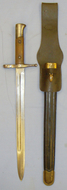 Italian Model 1891 Carcano Bayonet Fluted Scabbard and Leather Frog. BAYO 345. Bayonet