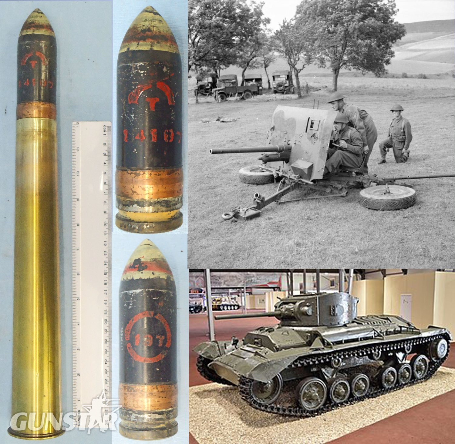 INERT DEACTIVATED. Unfired WW2, 1941 Dated, British 2pr (40x304) APT (Armour Piercing Trace) Tank and Anti-Tank Round. Sn 23345 INERT DEACTIVATED. Unfired WW2, 1941 Dated, British 2pr (40x304) APT (Armour Piercing Trace) Tank and Anti-Tank Round. Sn 23345 Various Other Ammunition in 