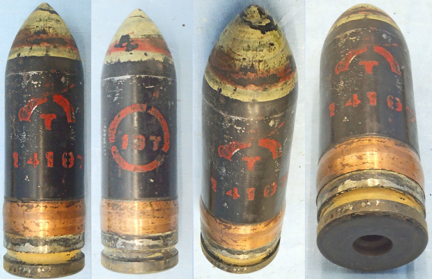  INERT DEACTIVATED. Unfired WW2, 1941 Dated, British 2pr (40x304) APT (Armour Piercing Trace) Tank and Anti-Tank Round. Sn 23345 INERT DEACTIVATED. Unfired WW2, 1941 Dated, British 2pr (40x304) APT (Armour Piercing Trace) Tank and Anti-Tank Round. Sn 23345 Various Other Ammunition