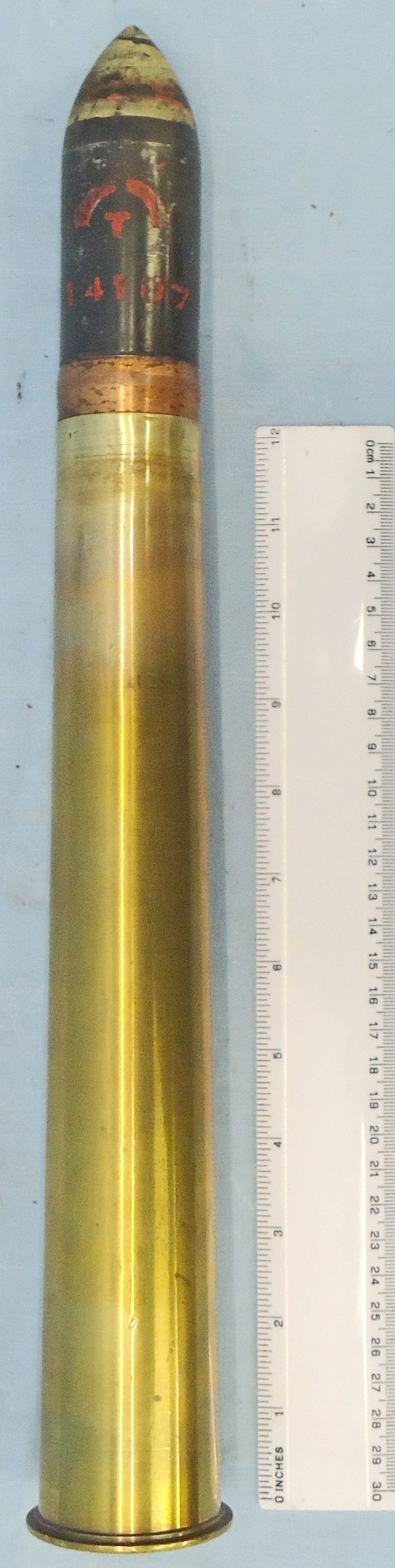 INERT DEACTIVATED. Unfired WW2, 1941 Dated, British 2pr (40x304) APT (Armour Piercing Trace) Tank and Anti-Tank Round. Sn 23345 INERT DEACTIVATED. Unfired WW2, 1941 Dated, British 2pr (40x304) APT (Armour Piercing Trace) Tank and Anti-Tank Round. Sn 23345 Various Other Ammunition - {CATEGORY} in 