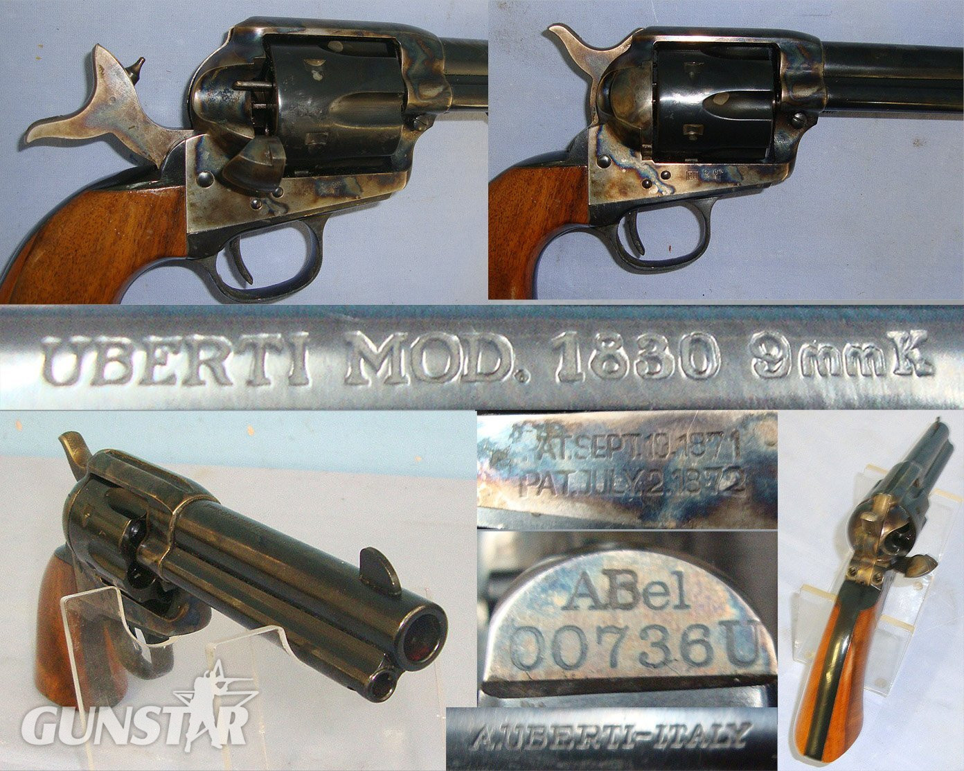 BEST QUALITY**BLANK FIRING**Italian Uberti Colt Model 1880 Peacemaker Single Action 9mm Blank Calibre 6 Shot Revolver. Sn 23484:117 blank firer 9mm Revolver