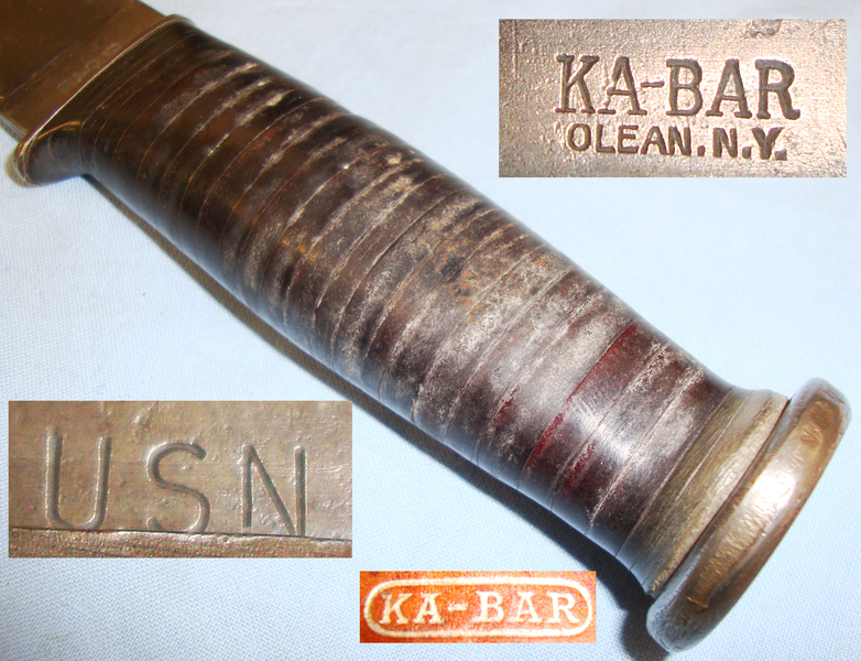 WWII U.S. Mark 1 KA-BAR Combat Knife and Scabbard. 20196. Dagger