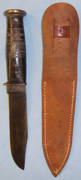  WWII U.S. Mark 1 KA-BAR Combat Knife and Scabbard. 20196. Dagger