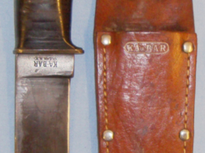 WWII U.S. Mark 1 KA-BAR Combat Knife and Scabbard. 20196. Dagger
