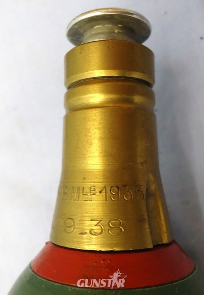 DEACTIVATED INERT. French, 1938 Dated, Unfired Brandt Mle 35 60mm High Explosive (HE) Mortor. - O 1855 DEACTIVATED INERT. French, 1938 Dated, Unfired Brandt Mle 35 60mm High Explosive (HE) Mortor. - O 1855  Other Ammunition 