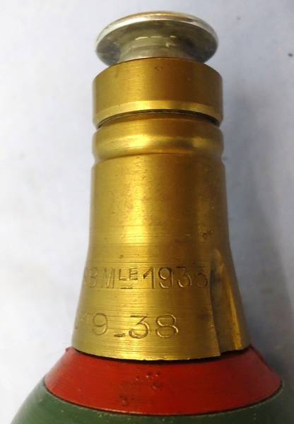 DEACTIVATED INERT. French, 1938 Dated, Unfired Brandt Mle 35 60mm High Explosive (HE) Mortor. - O 1855 DEACTIVATED INERT. French, 1938 Dated, Unfired Brandt Mle 35 60mm High Explosive (HE) Mortor. - O 1855  Other Ammunition 