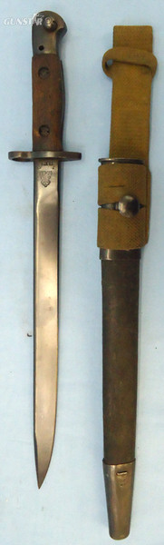 India Pattern No 1 MK.II Bayonet, Scabbard & Frog.  Bayonet in 