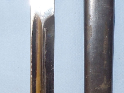 Nazi German M98 Fireman’s (Faschinenmesser) Dress Bayonet by Ernst Pack & Sohne Solingen & Scabbard. BAYO 412. Bayonet