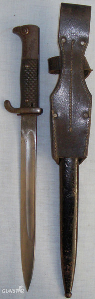  Reichs Finance Adminstration (Customs) M98 Dress Bayonet With Scabbard & 1940 Dated Leather Frog. BAYO 53. Bayonet