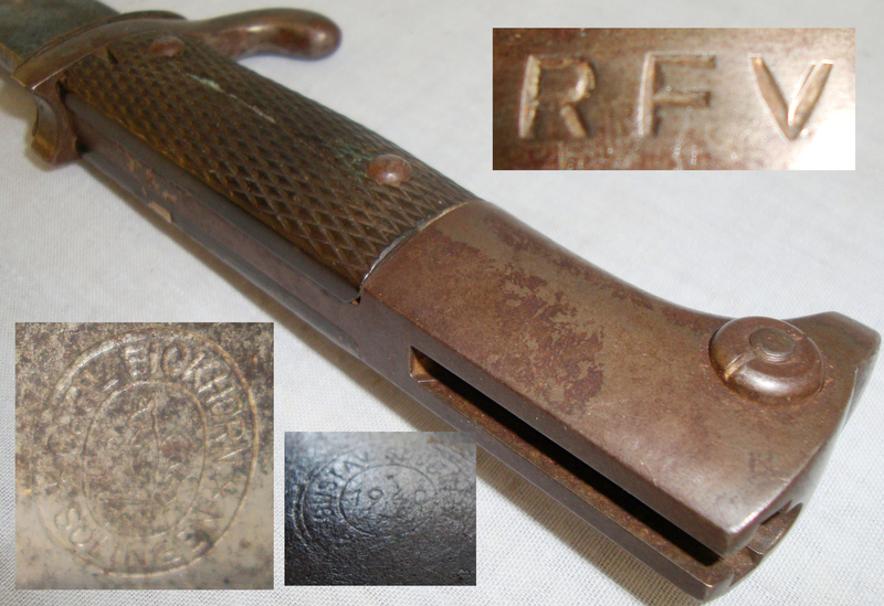 Reichs Finance Adminstration (Customs) M98 Dress Bayonet With Scabbard & 1940 Dated Leather Frog. BAYO 53. Bayonet