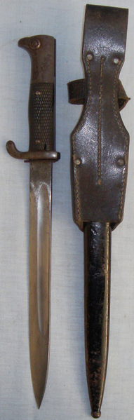  Reichs Finance Adminstration (Customs) M98 Dress Bayonet With Scabbard & 1940 Dated Leather Frog. BAYO 53. Bayonet