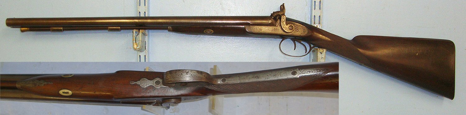  Victorian C1840 English Form Pointer 16 Bore Double Damascus Barrelled Muzzle Loading Percussion  Sporting Shotgun. Sn 23090  Muzzleloader 16 Bore/gauge