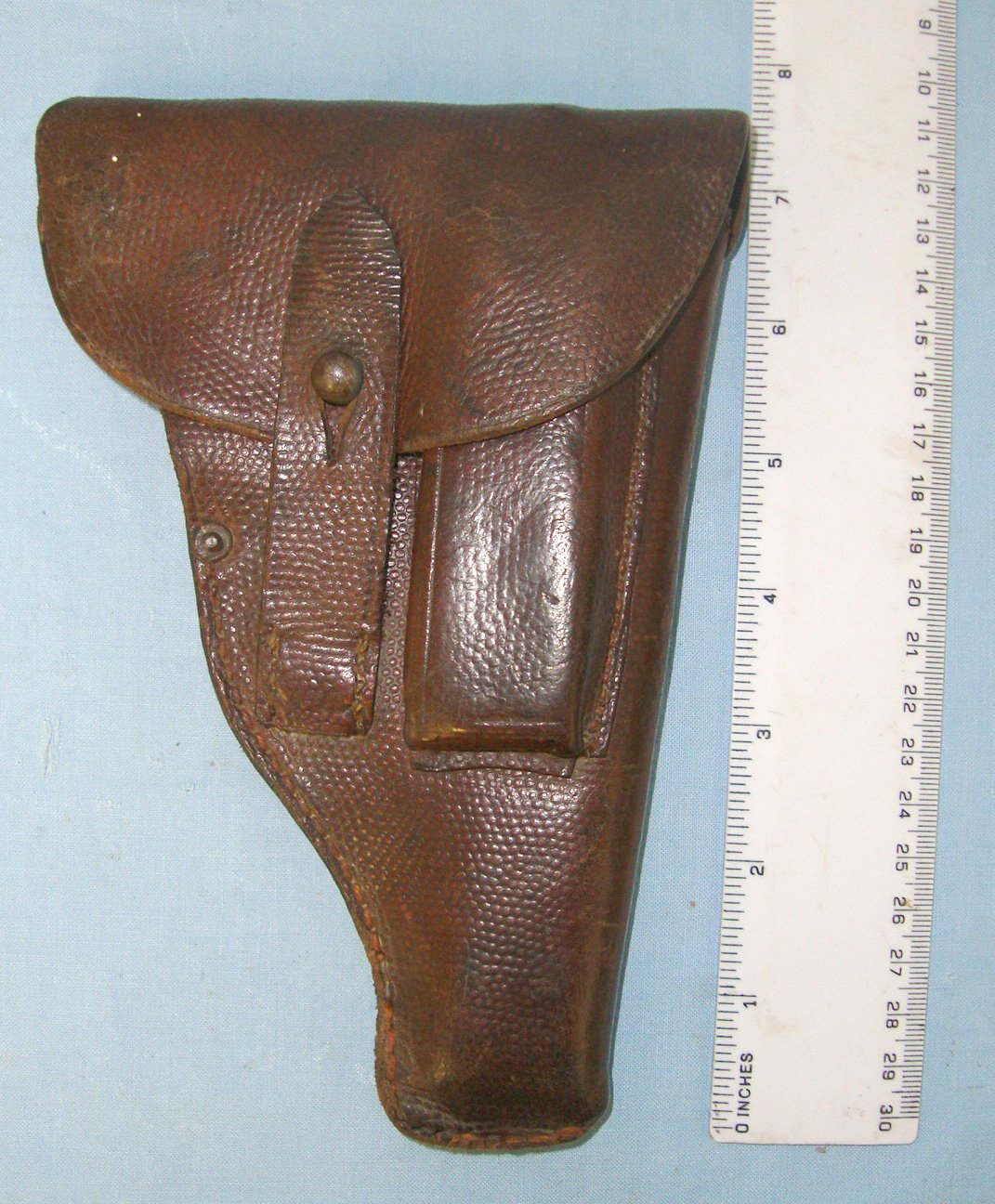 WW1 1915 German Brown Leather Holster For 7.65mm Calibre Semi Automatic Pistols By Muhlenfeld & Co Barmen (Rhine Valley Germany). L 349   Care & Storage