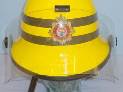C1990 R.A.F Ministry of Defence Fire Services Helmet with Visor. 21930. C1990 R.A.F Ministry of Defence Fire Services Helmet with Visor. 21930.  Clothing