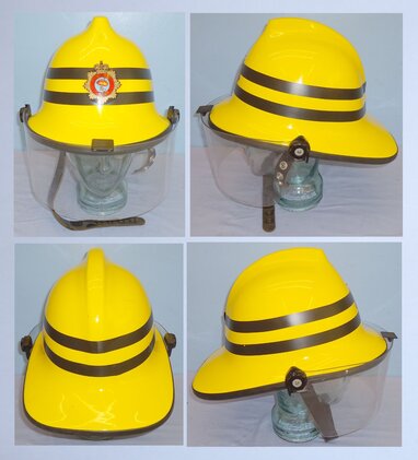C1990 R.A.F Ministry of Defence Fire Services Helmet with Visor. 21930. C1990 R.A.F Ministry of Defence Fire Services Helmet with Visor. 21930.  Clothing
