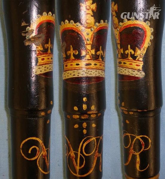 Victorian Tipstaff Truncheon With Hand Painted Decoration Including V.R. Royal Cypher.  Other Accessory