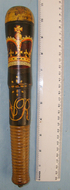 Victorian Tipstaff Truncheon With Hand Painted Decoration Including V.R. Royal Cypher.  Other Accessory
