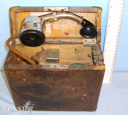 German Army Model 1915 Feldfernsprecher Field / Trench Telephone With Original W Model 1915 Feldfernsprecher Field / Trench Telephone With Original Wood Case & C Other Accessory in 