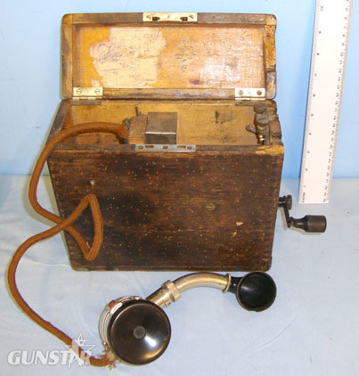 German Army Model 1915 Feldfernsprecher Field / Trench Telephone With Original W Model 1915 Feldfernsprecher Field / Trench Telephone With Original Wood Case & C Other Accessory