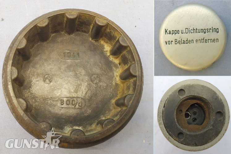  INERT DEACTIVATED, WW2, 1941 Dated German No55A  Y Bomb Fuse And Bakelite Transit Container. O 1859 INERT DEACTIVATED, WW2, 1941 Dated German No55A  Y Bomb Fuse And Bakelite Transit Container. O 1859  Other Ammunition