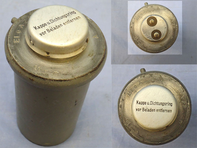 INERT DEACTIVATED, WW2, 1941 Dated German No55A  Y Bomb Fuse And Bakelite Transit Container. O 1859 INERT DEACTIVATED, WW2, 1941 Dated German No55A  Y Bomb Fuse And Bakelite Transit Container. O 1859  Other Ammunition