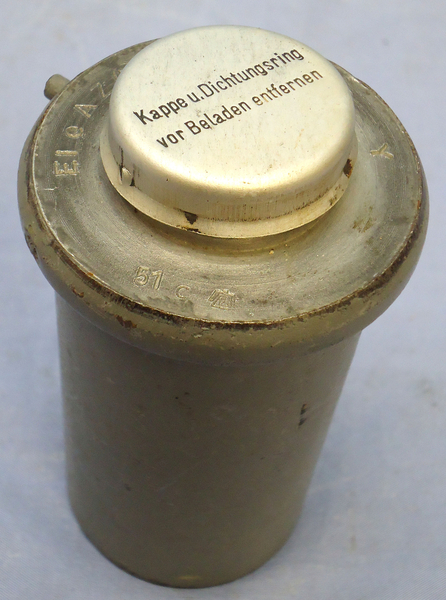 INERT DEACTIVATED, WW2, 1941 Dated German No55A  Y Bomb Fuse And Bakelite Transit Container. O 1859 INERT DEACTIVATED, WW2, 1941 Dated German No55A  Y Bomb Fuse And Bakelite Transit Container. O 1859  Other Ammunition - {CATEGORY}