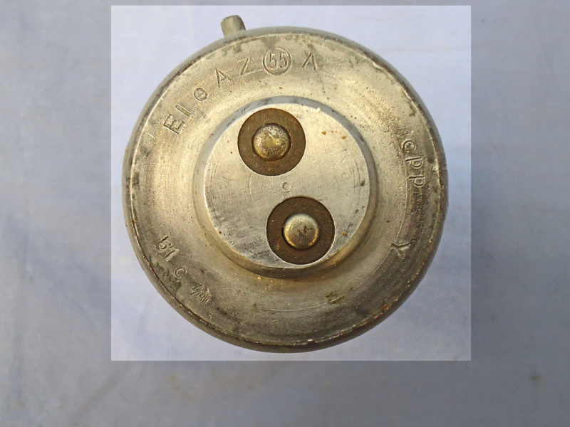 {CATEGORY} - INERT DEACTIVATED, WW2, 1941 Dated German No55A  Y Bomb Fuse And Bakelite Transit Container. O 1859 INERT DEACTIVATED, WW2, 1941 Dated German No55A  Y Bomb Fuse And Bakelite Transit Container. O 1859  Other Ammunition in 