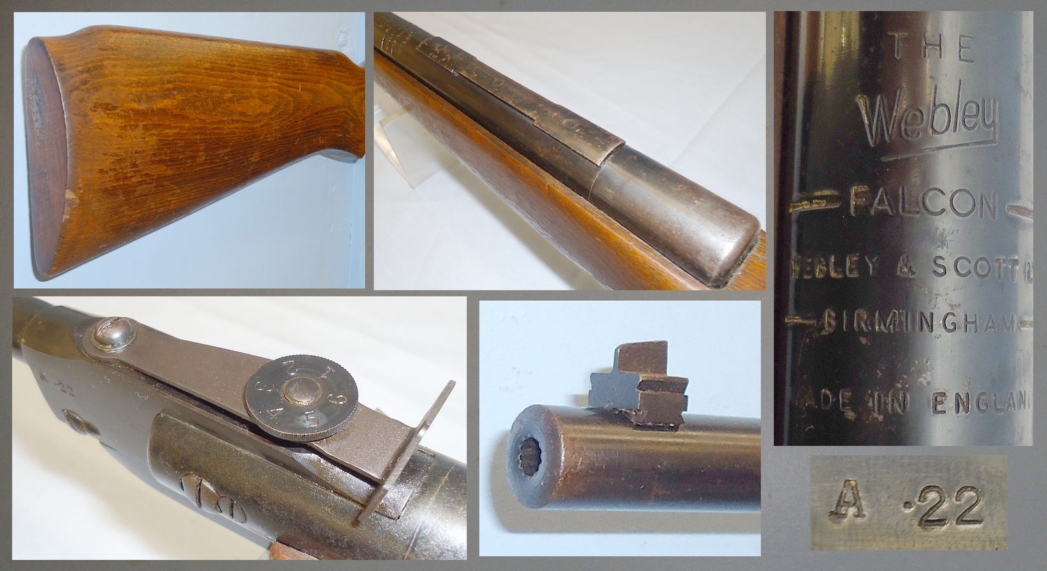 Webley & Scott c1965 Webley Falcon .22 Calibre Break Action Air Rifle Early \'6214T\' Serial Number. 21266:7. .22