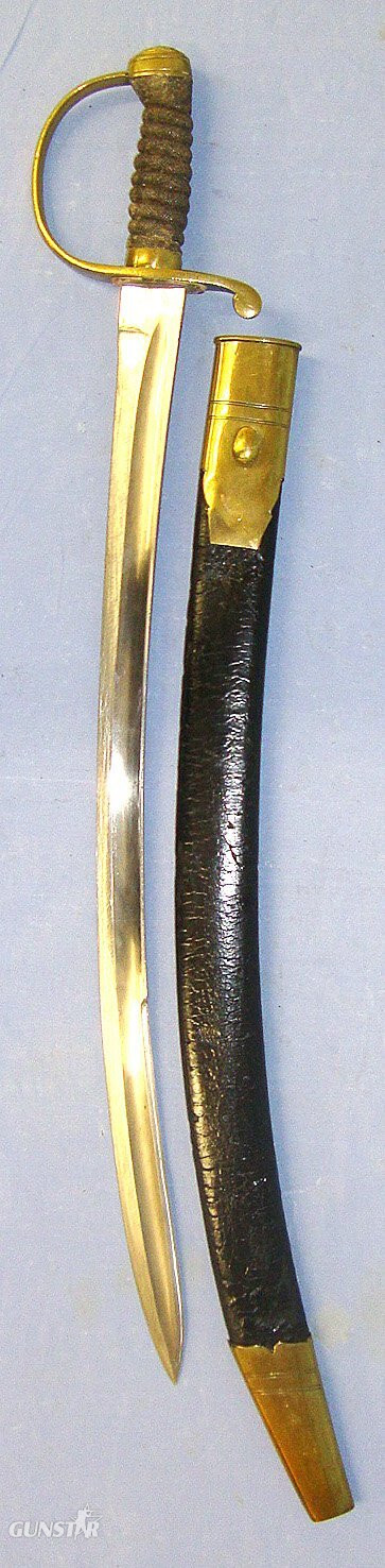 Victorian Era Police Constabulary Brass Hilt Sword / Hanger Sidearm & Scabbard. ED 3037 Sword in 