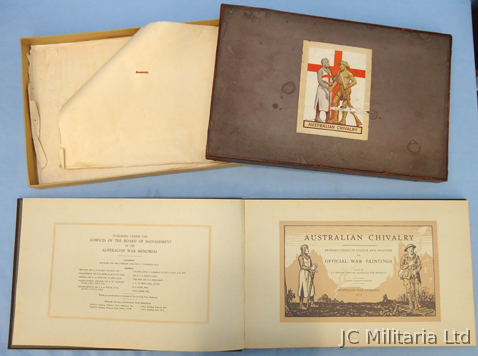 WW1 Australian War Artists 33 Bound Prints, Original Box. Bayonet in 