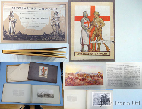  WW1 Australian War Artists 33 Bound Prints, Original Box. Bayonet