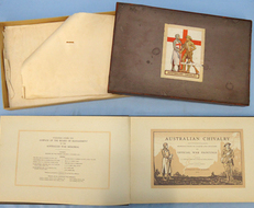 WW1 Australian War Artists 33 Bound Prints, Original Box. Bayonet
