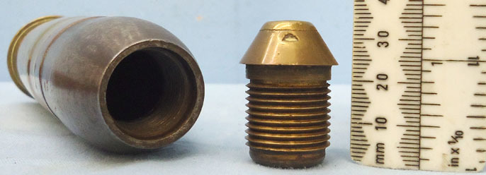  DEACTIVATED INERT. Unfired German WW1, 1915 Dated 37mm (37 x 94R) Pom Pom Nose F DEACTIVATED INERT. Unfired German WW1, 1915 Dated 37mm (37 x 94R) Pom Pom Nose F Antique & Militaria
