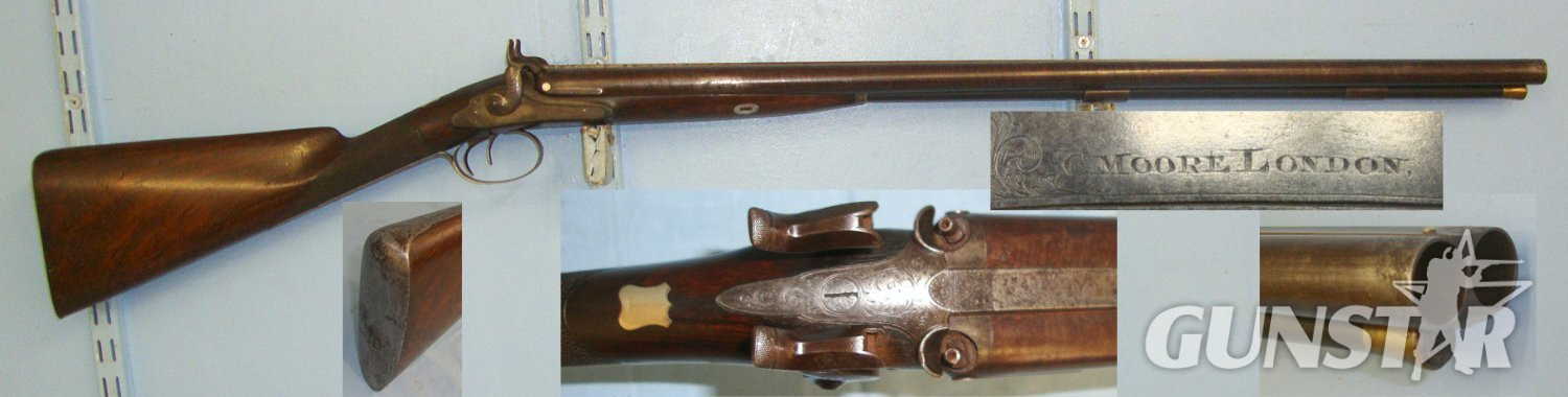 Moore & Co. Steel Barrelled Muzzle Loading Percussion Shotgun. Sn 22574 Muzzleloader 12 Bore/gauge in 
