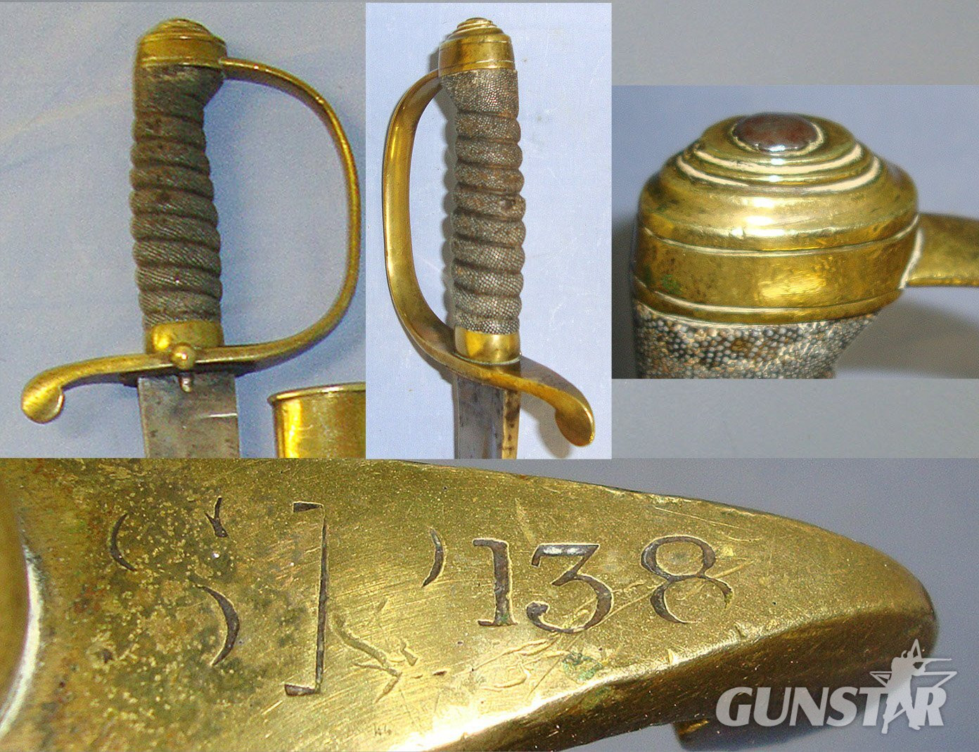 Victorian Era Police Constabulary Brass Hilt Sword / Hanger Sidearm Hilt Marked ‘SP 138’ & Scabbard. Sn 23188  Sword