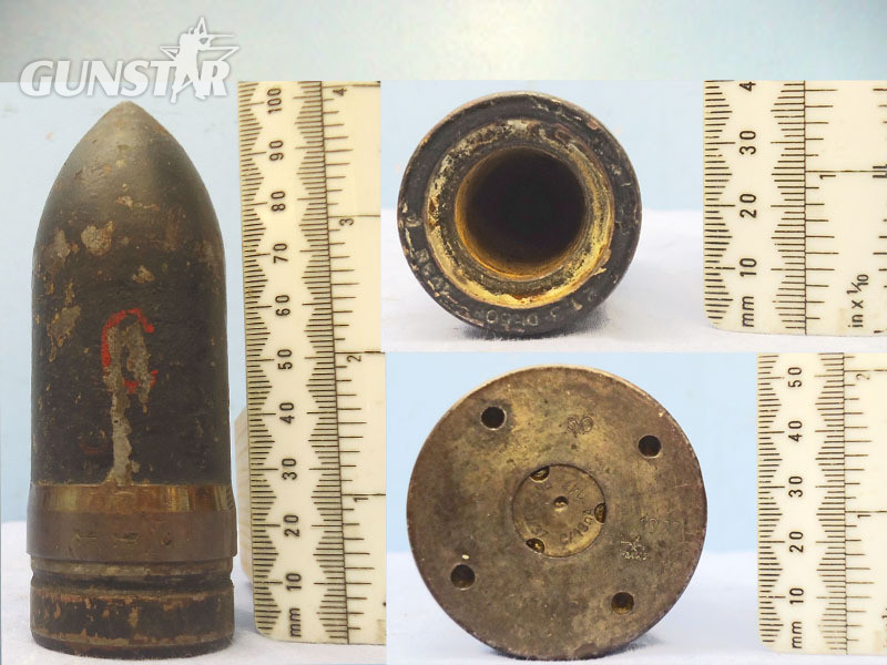 INERT DEACTIVATED. German WW2, 1937 Dated 3.7cm PAK 36 (37x250) APHE (Armour Piercing High Explosive/Trace) Round With Rare Two Piece Brass And Steel Composite Cartridge Case. Sn - 20486 INERT DEACTIVATED. German WW2, 1937 Dated 3.7cm PAK 36 (37x250) APHE (Armour Piercing High Explosive/Trace) Round With Rare Two Piece Brass And Steel Composite Cartridge Case. Sn - 20486  Other Ammunition