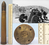 INERT DEACTIVATED. German WW2, 1937 Dated 3.7cm PAK 36 (37x250) APHE (Armour Piercing High Explosive/Trace) Round With Rare Two Piece Brass And Steel Composite Cartridge Case. Sn - 20486 INERT DEACTIVATED. German WW2, 1937 Dated 3.7cm PAK 36 (37x250) APHE (Armour Piercing High Explosive/Trace) Round With Rare Two Piece Brass And Steel Composite Cartridge Case. Sn - 20486  Other